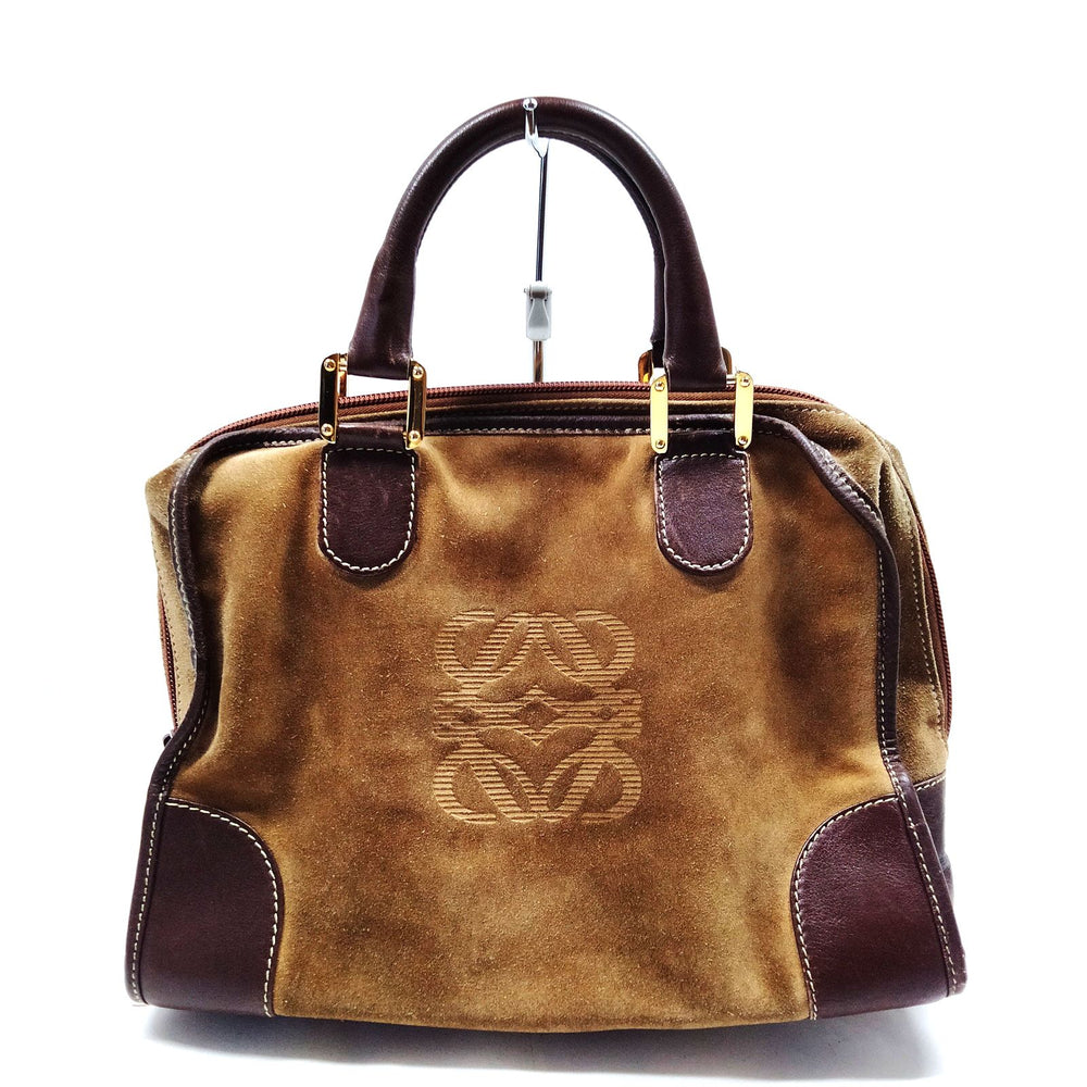 LOEWE — bolso de mano de ante marrón — imagen 1