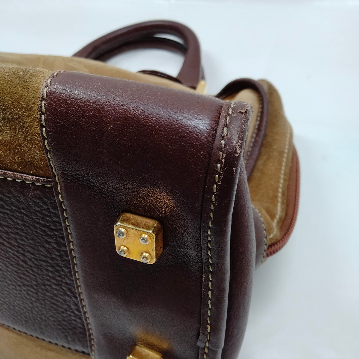 LOEWE — bolso de mano de ante marrón — imagen 6