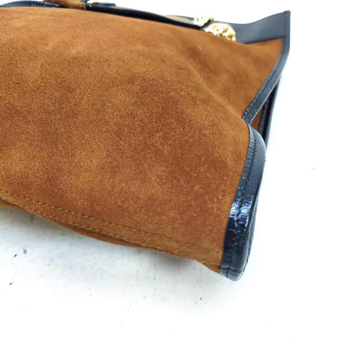 Gucci Sherry Line — bolso tote de ante marrón con pochette — imagen 7