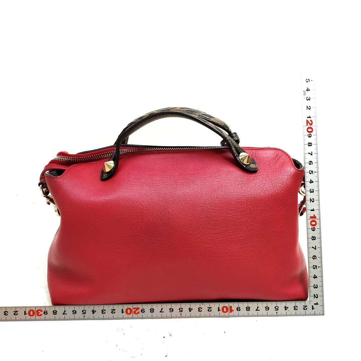 Fendi — bolso de mano de piel roja — imagen 2