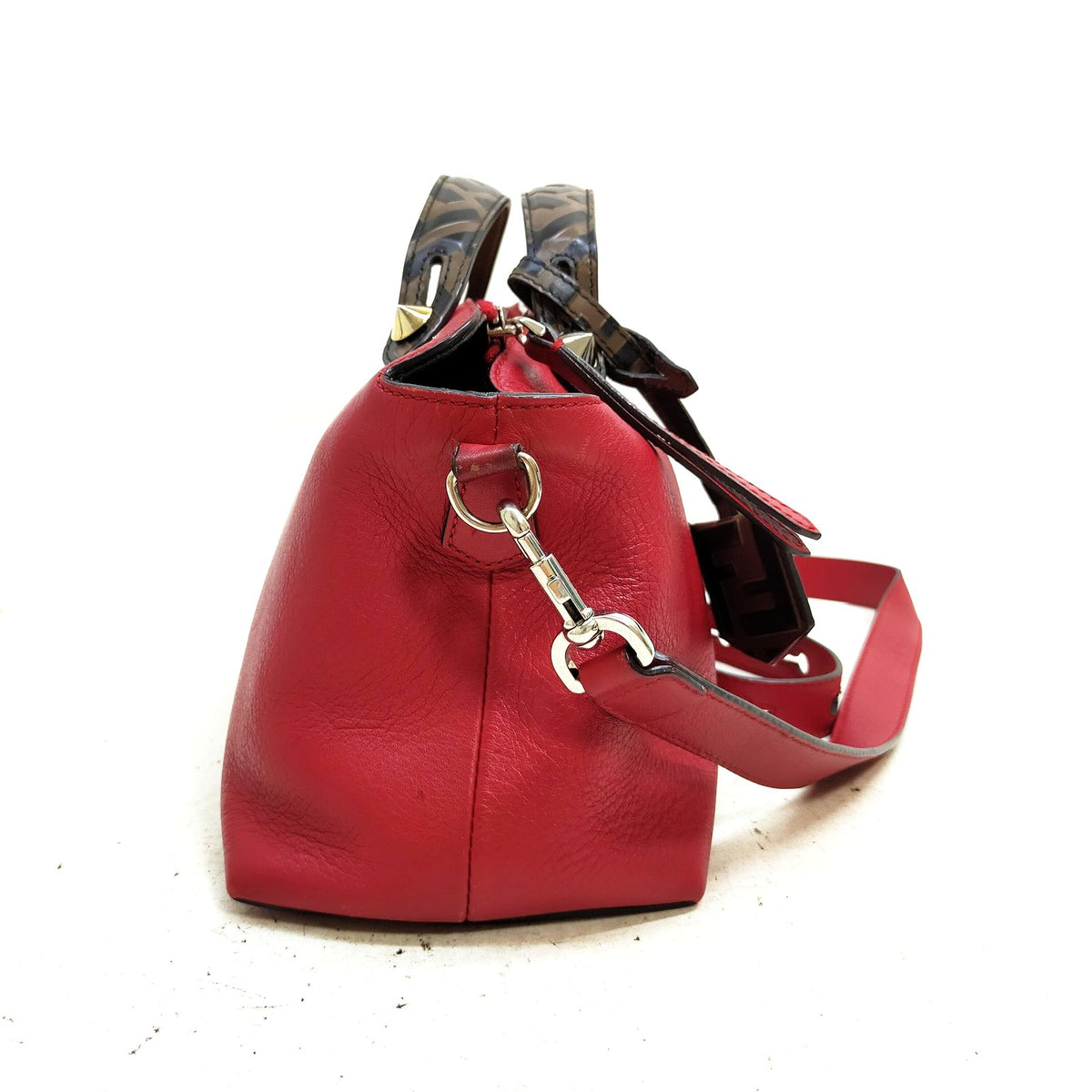 Fendi — bolso de mano de piel roja — imagen 3