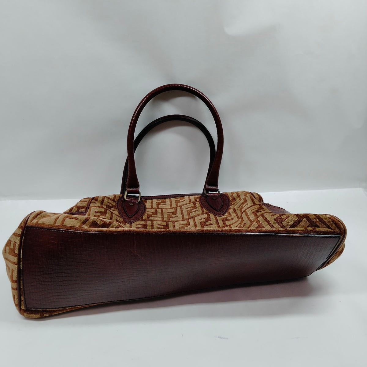 Fendi FF Monogram — bolso tote de lona marrón — imagen 5